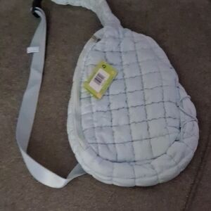 Amazon Quilted Sky Blue Crossbody Bag